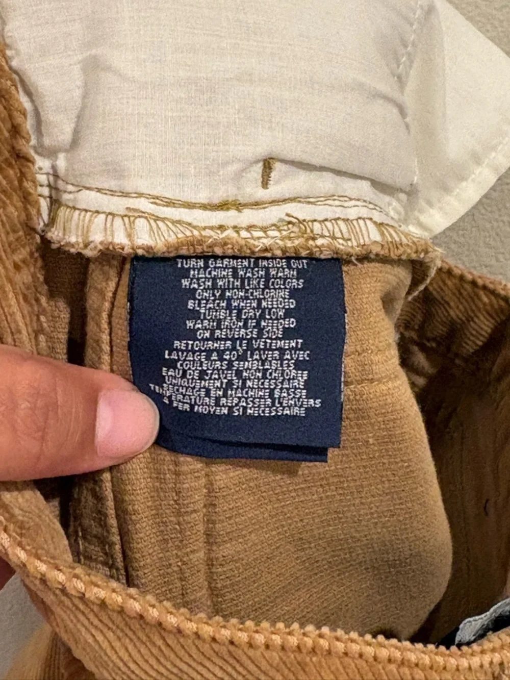 Ralph Lauren Equestrian Girls Camel Color Corduroy Pants Size 16 EUC